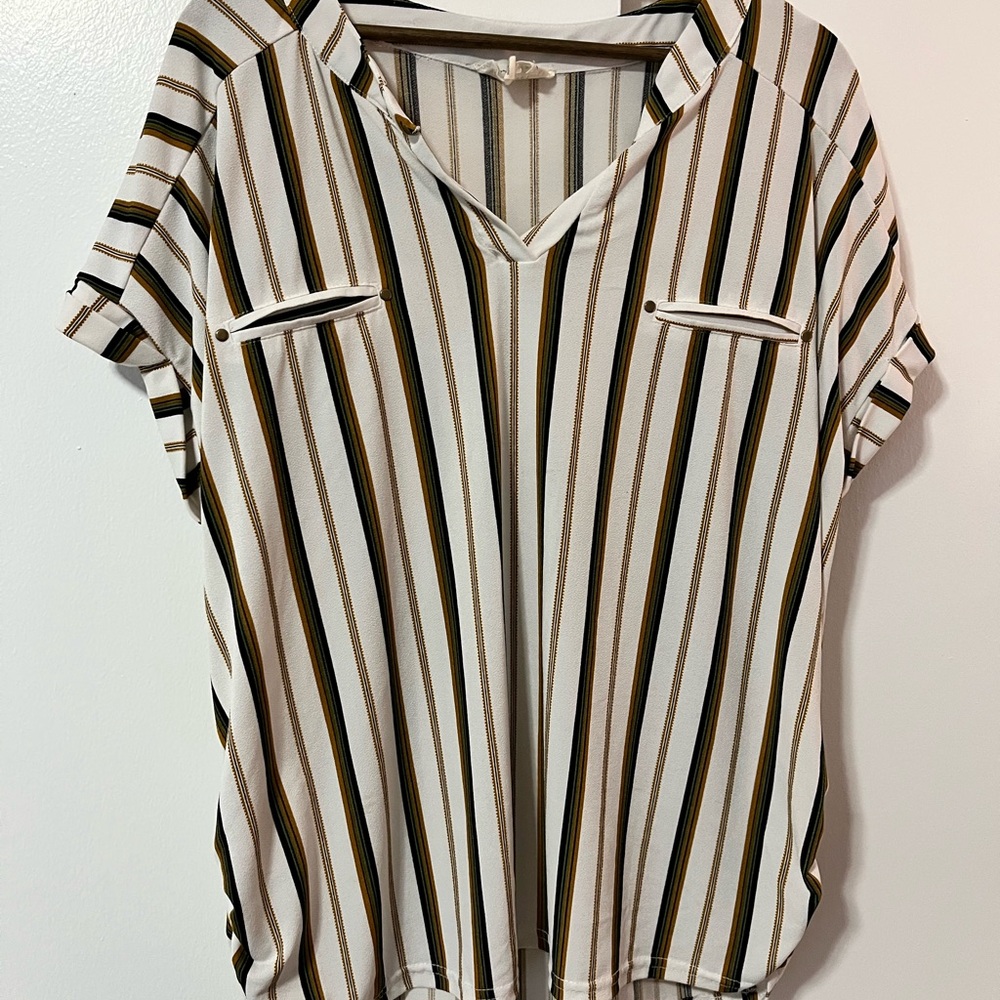Elegant Striped Button Down Shirt